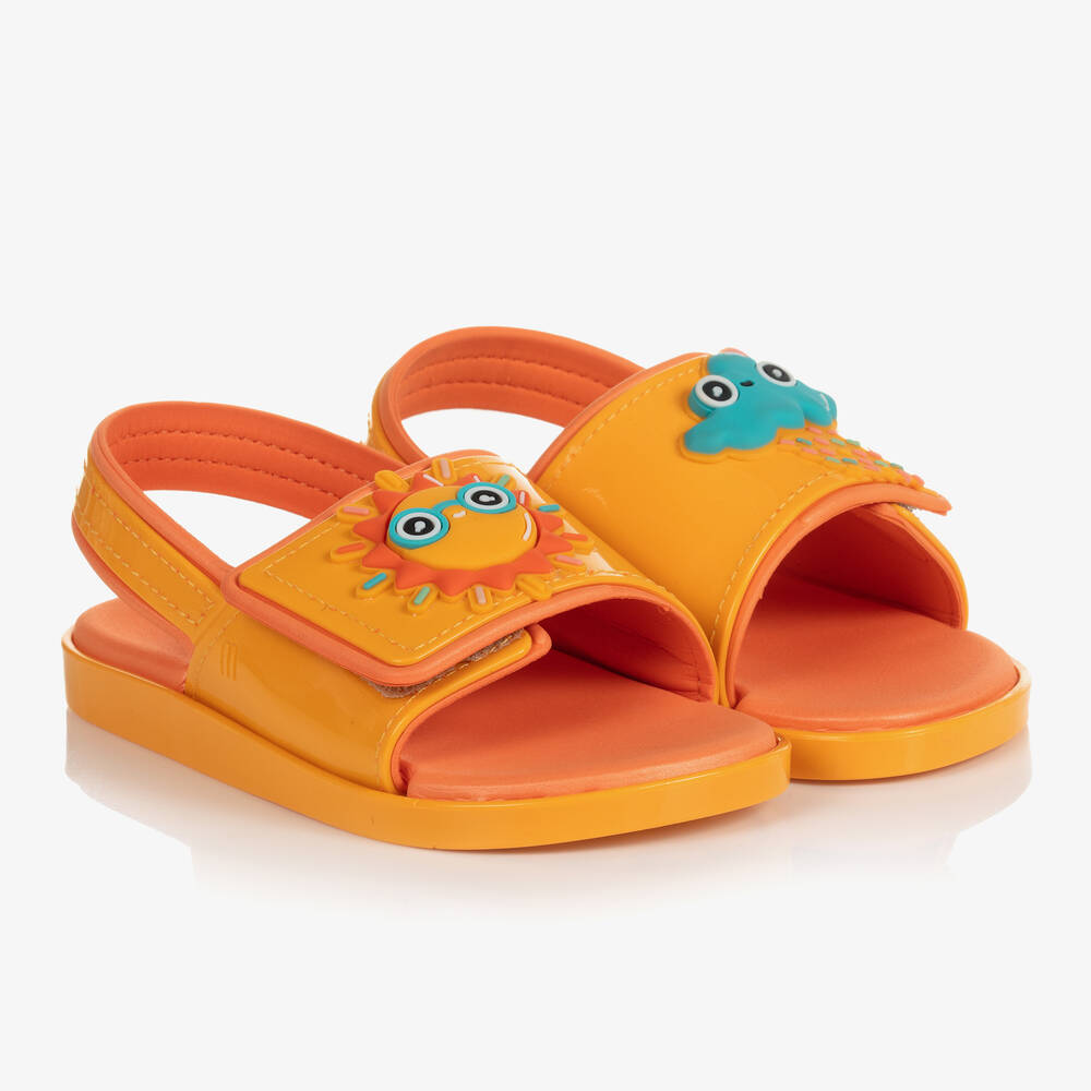Mini Melissa - Желтые резиновые сандалии с солнцем | Childrensalon