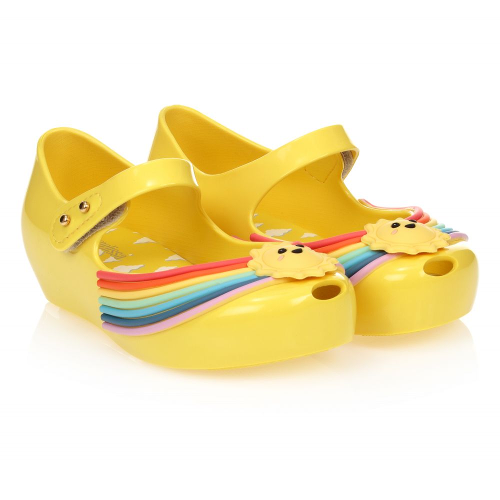 Mini Melissa - Gelbe Jelly-Schuhe mit Sonne | Childrensalon