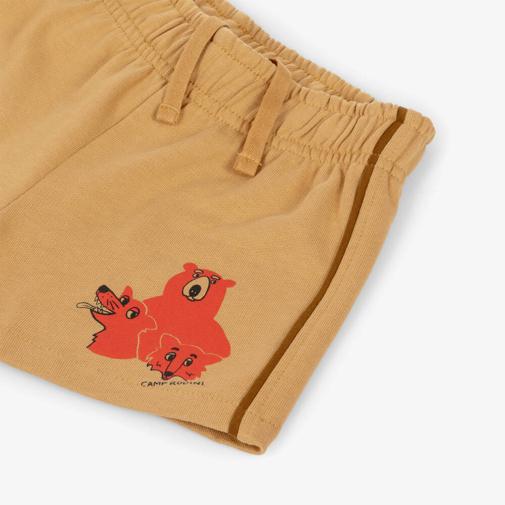 Mini Rodini-Бежевые шорты из хлопка с животными для приключений | Childrensalon Outlet