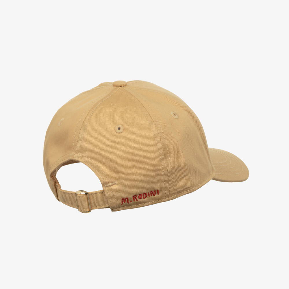 Mini Rodini-Beige Cotton Twill Bear Cap | Childrensalon Outlet