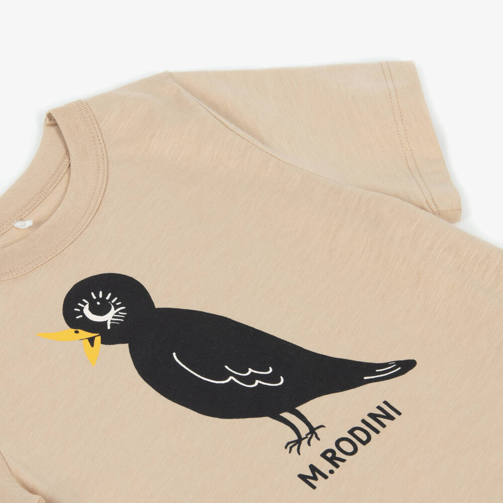 Mini Rodini-Футболка из органического хлопка Бежевый Blackbird для детей | Childrensalon Outlet