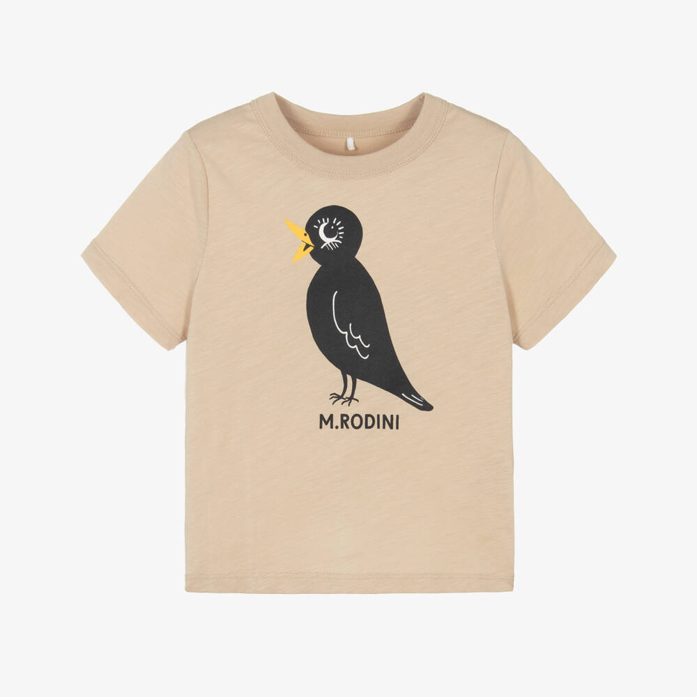 Mini Rodini-Футболка из органического хлопка Бежевый Blackbird для детей | Childrensalon Outlet