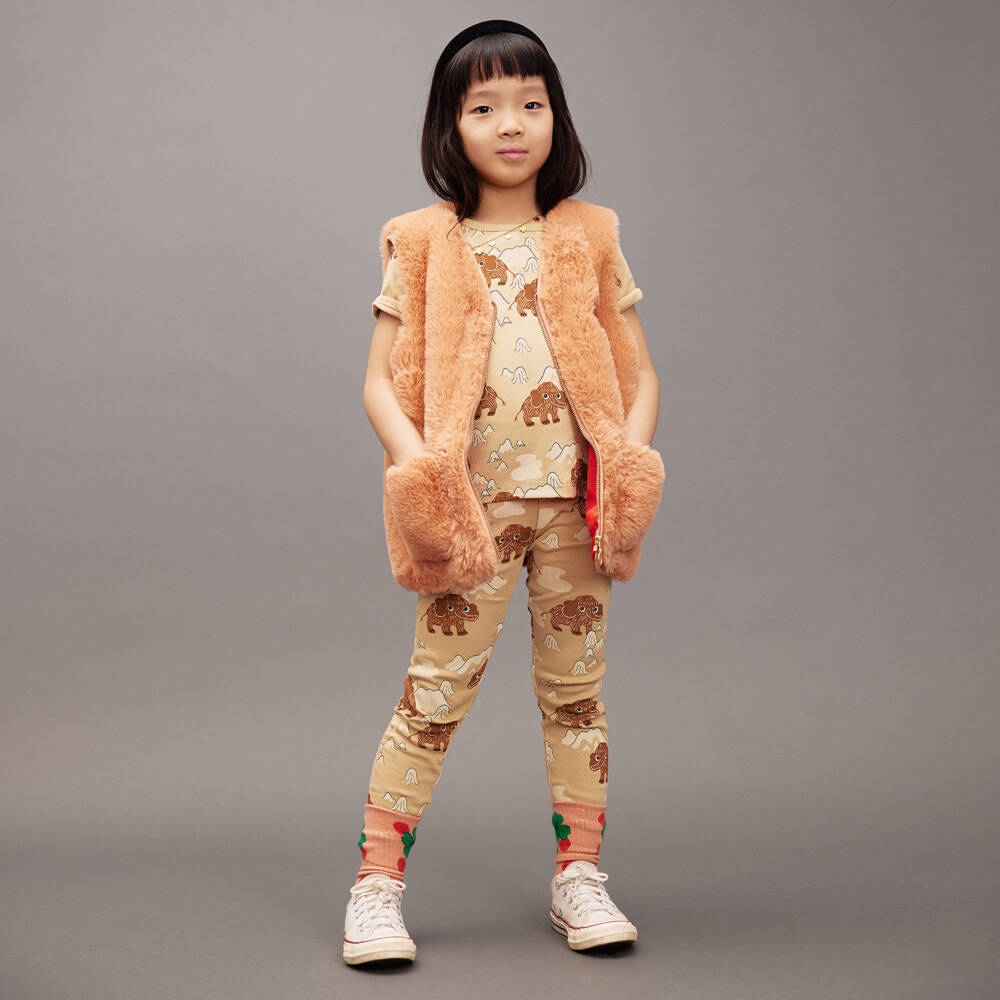 Mini Rodini-Beige Organic Cotton Mammoth T-Shirt | Childrensalon Outlet