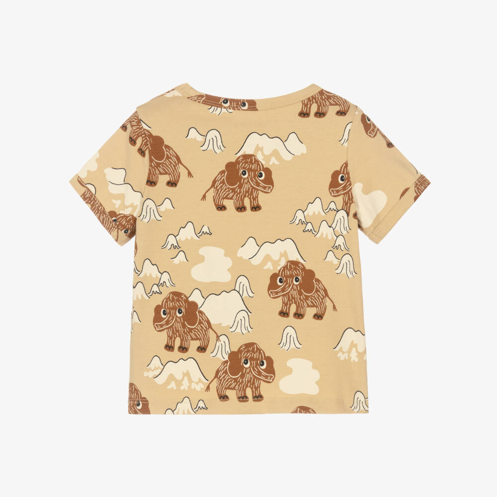 Mini Rodini-Beige Organic Cotton Mammoth T-Shirt | Childrensalon Outlet