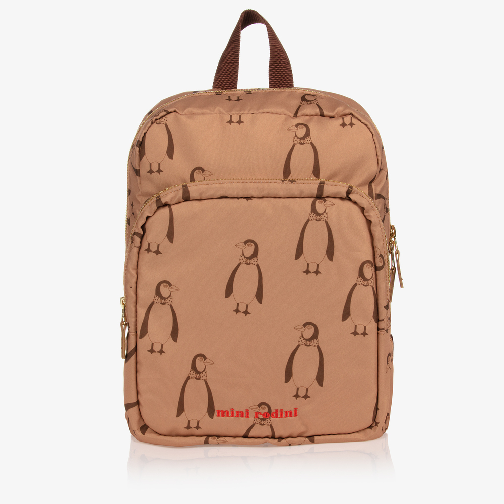 Mini Rodini - Beige Penguin Backpack (33cm) | Childrensalon