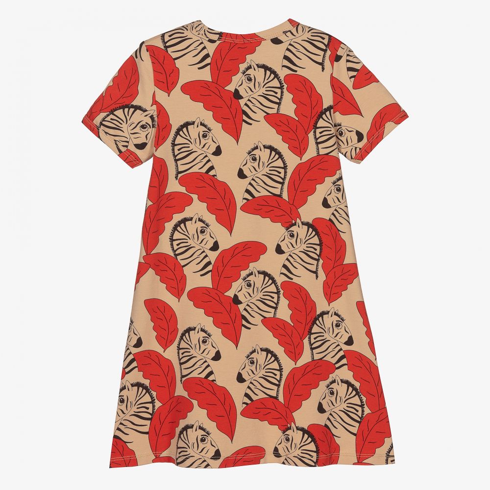 Mini Rodini-Beige & Red Cotton Dress | Childrensalon Outlet