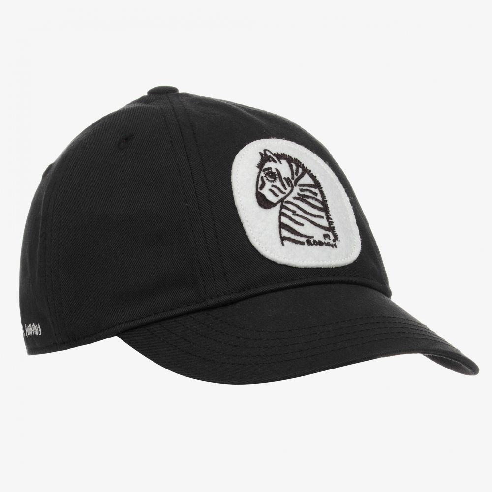 Mini Rodini-Black Cotton Baseball Cap | Childrensalon Outlet