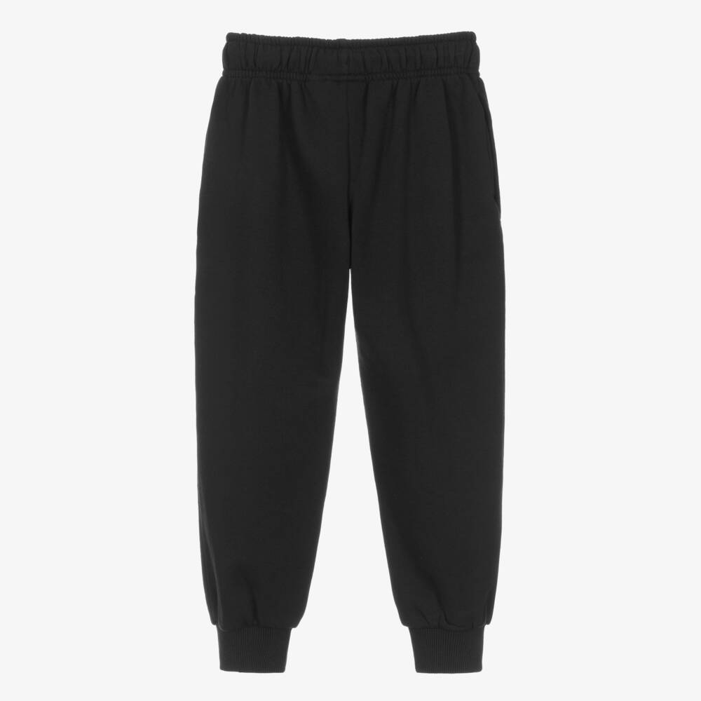 Mini Rodini-Black Cotton Joggers with Brown Satin E.T. Appliqué | Childrensalon Outlet