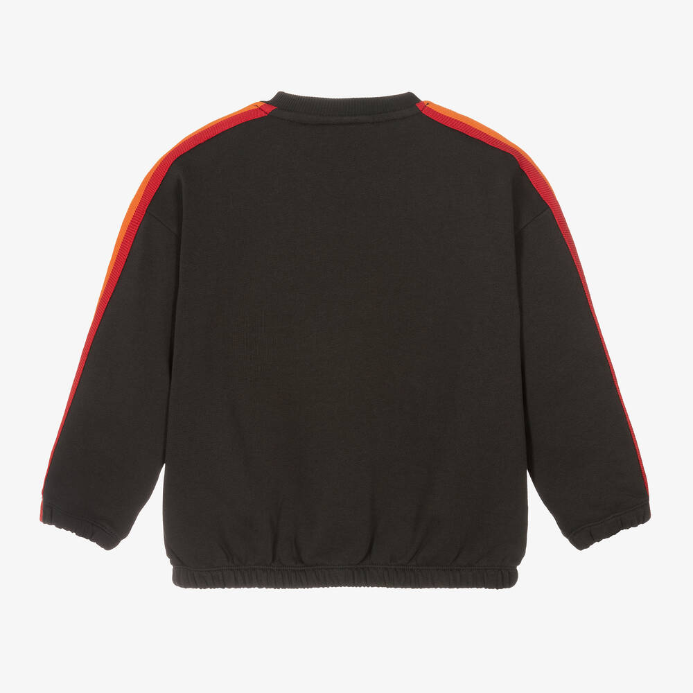 Mini Rodini Black Cotton Rainbow Stripe Sweatshirt Childrensalon Outlet