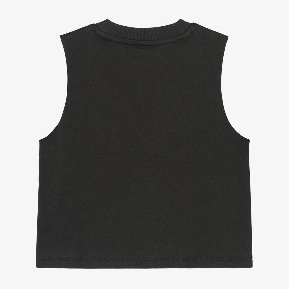 Mini Rodini-Black Graphic Cotton Sleeveless T-Shirt | Childrensalon Outlet