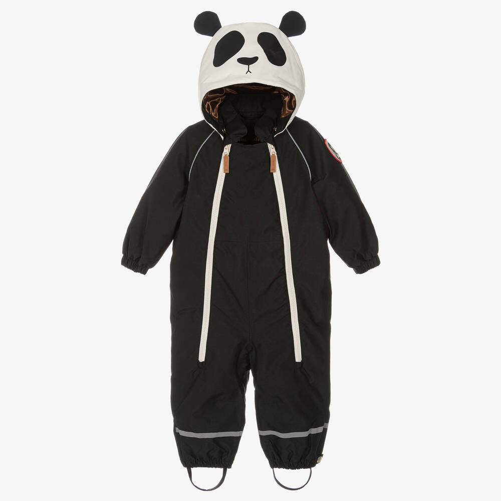 Mini Rodini - Black & Ivory Panda Snowsuit | Childrensalon