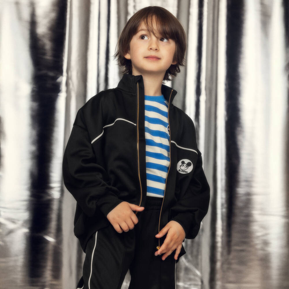 Mini Rodini-Black Joggers with RitzRatz Logo Patch | Childrensalon Outlet
