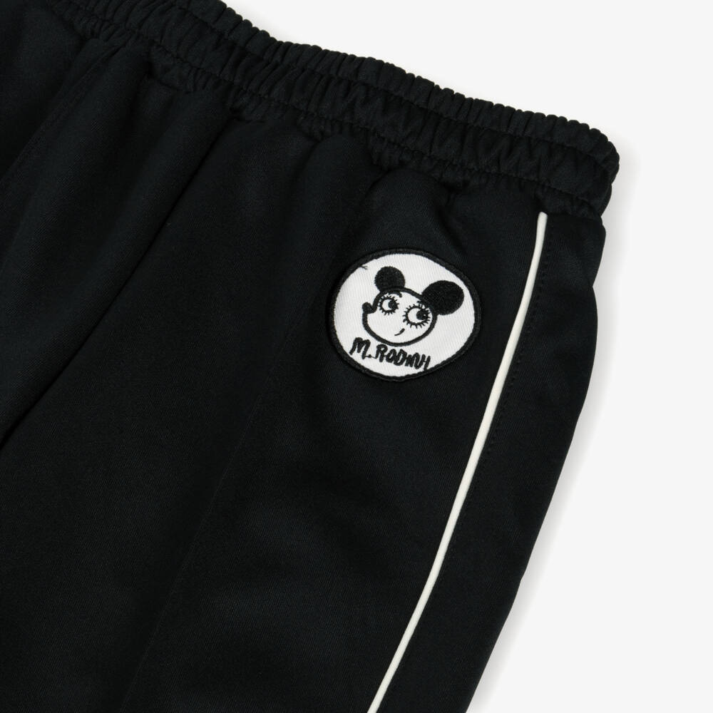 Mini Rodini-Black Joggers with RitzRatz Logo Patch | Childrensalon Outlet