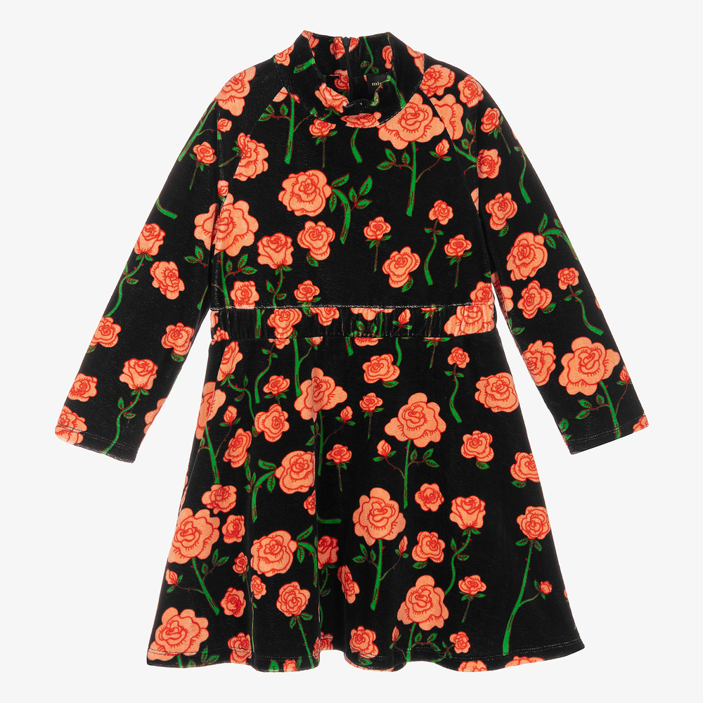 Mini Rodini-Black Organic Cotton Dress | Childrensalon Outlet
