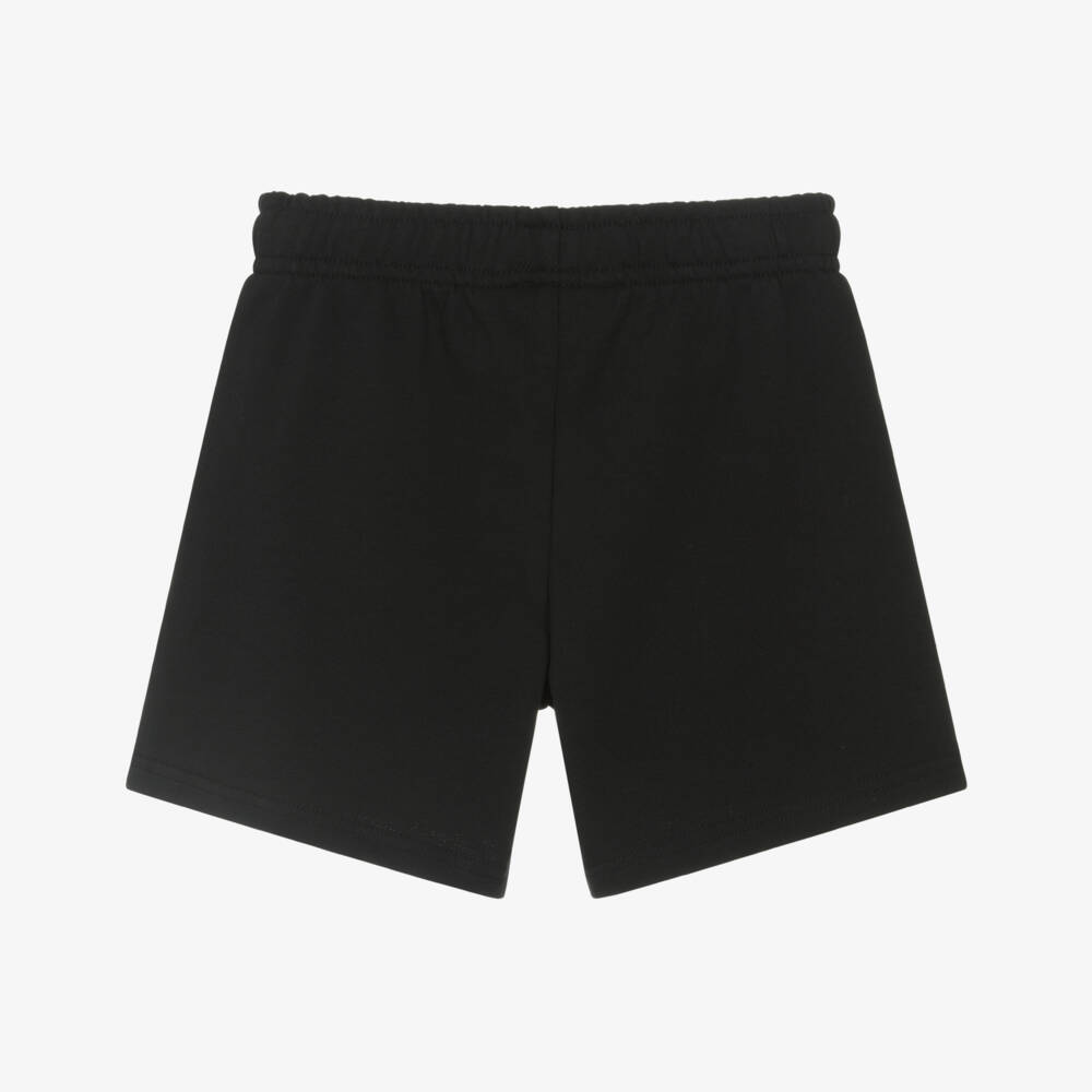Mini Rodini-Black Organic Cotton Jersey Shorts with Blue Trim | Childrensalon Outlet