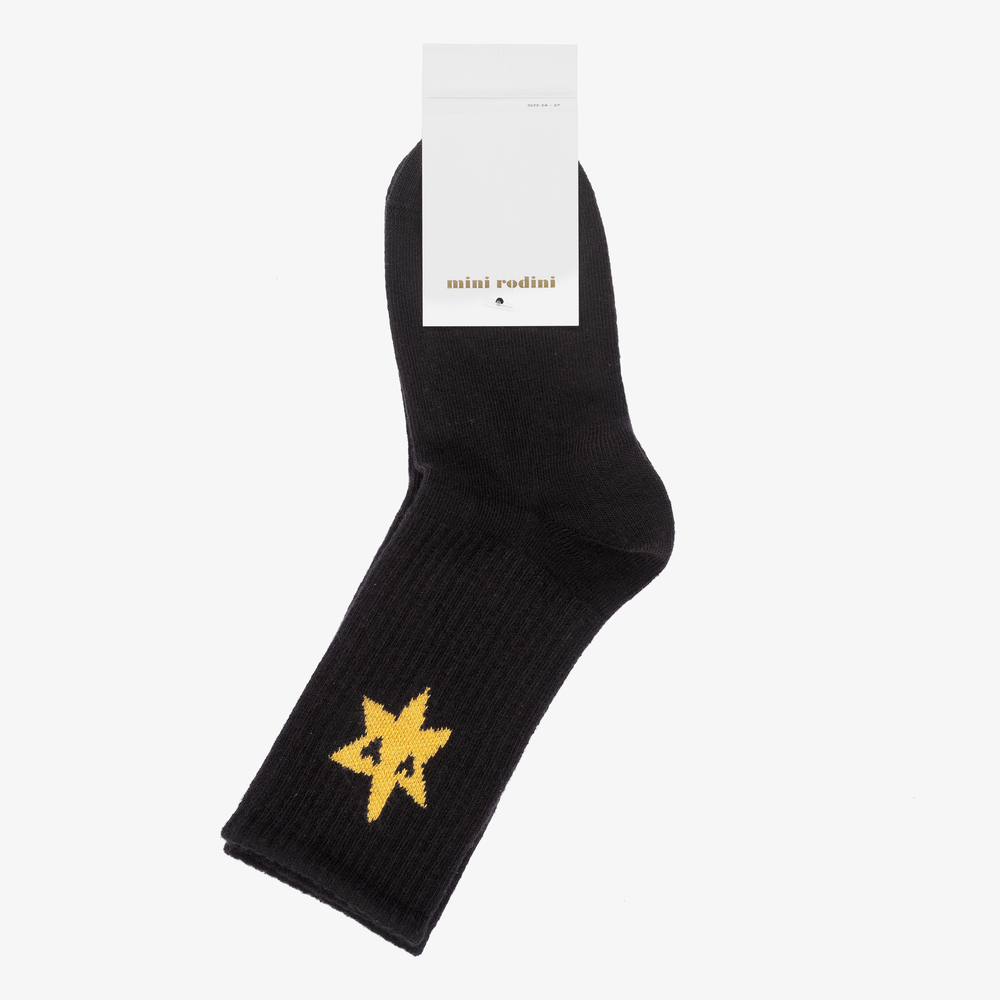 Mini Rodini-Черные носки из органического хлопка | Childrensalon Outlet