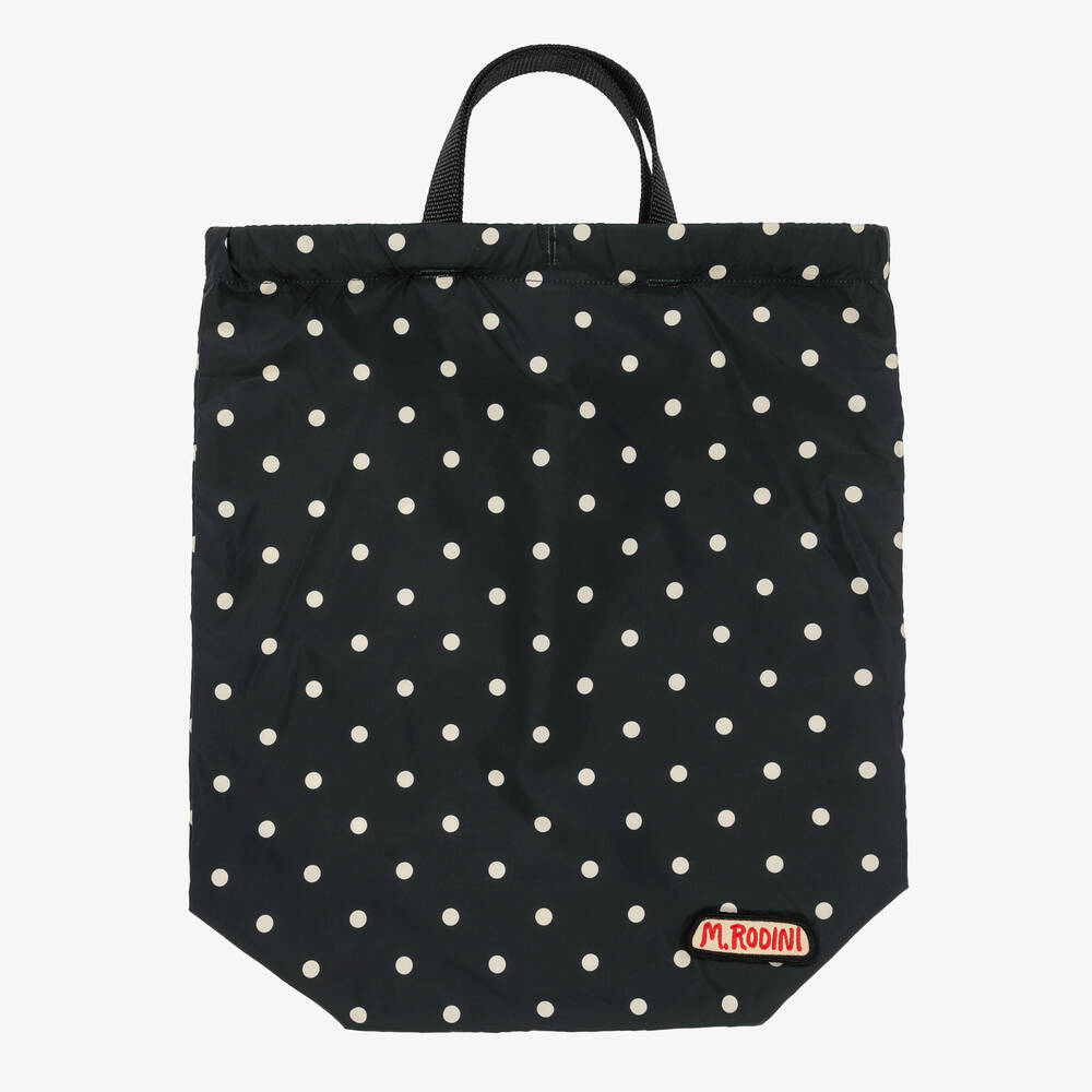 Mini Rodini - Sac noir à pois à cordon (34 cm) | Childrensalon