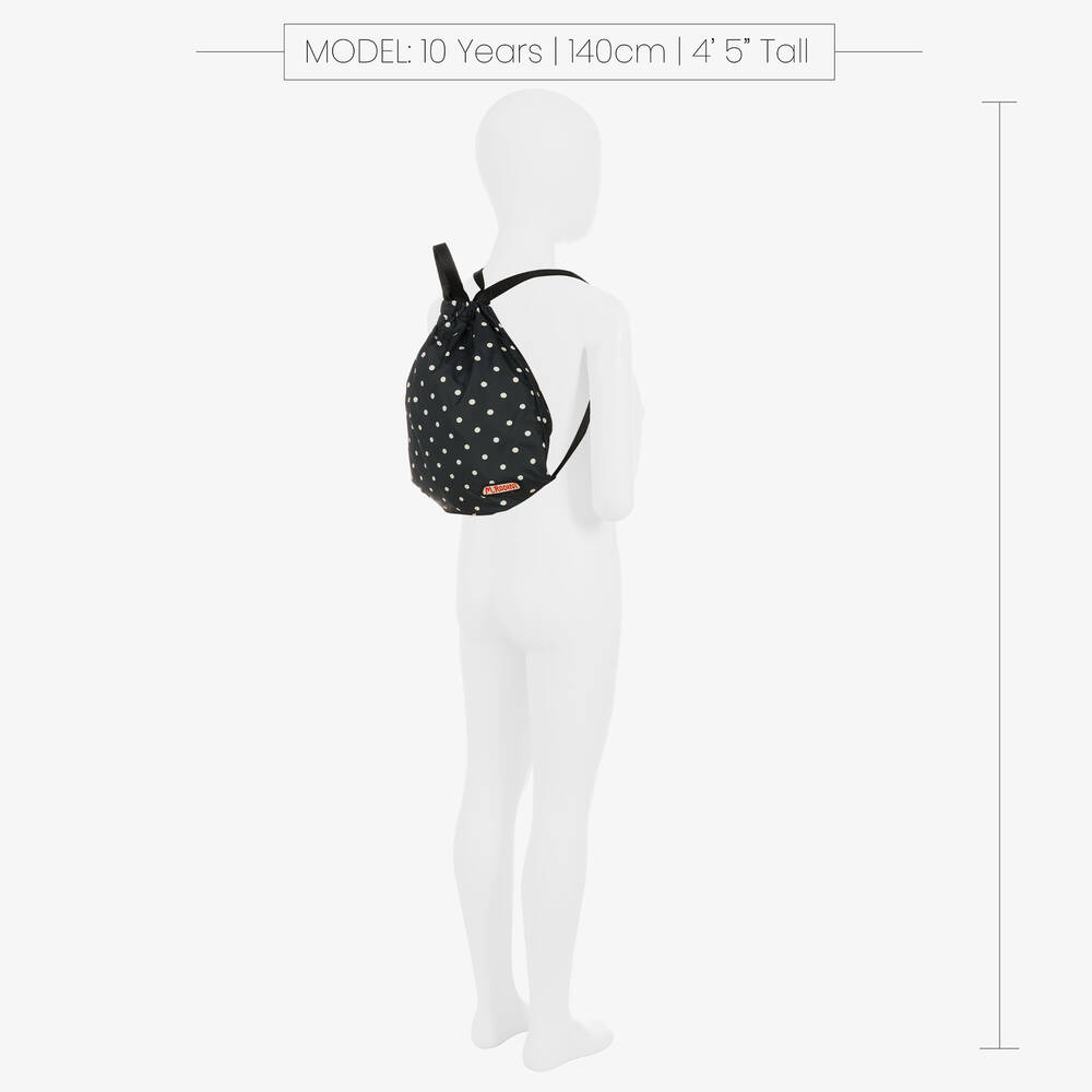 Mini Rodini-Black Polka Dot Drawstring Bag (34cm) | Childrensalon Outlet