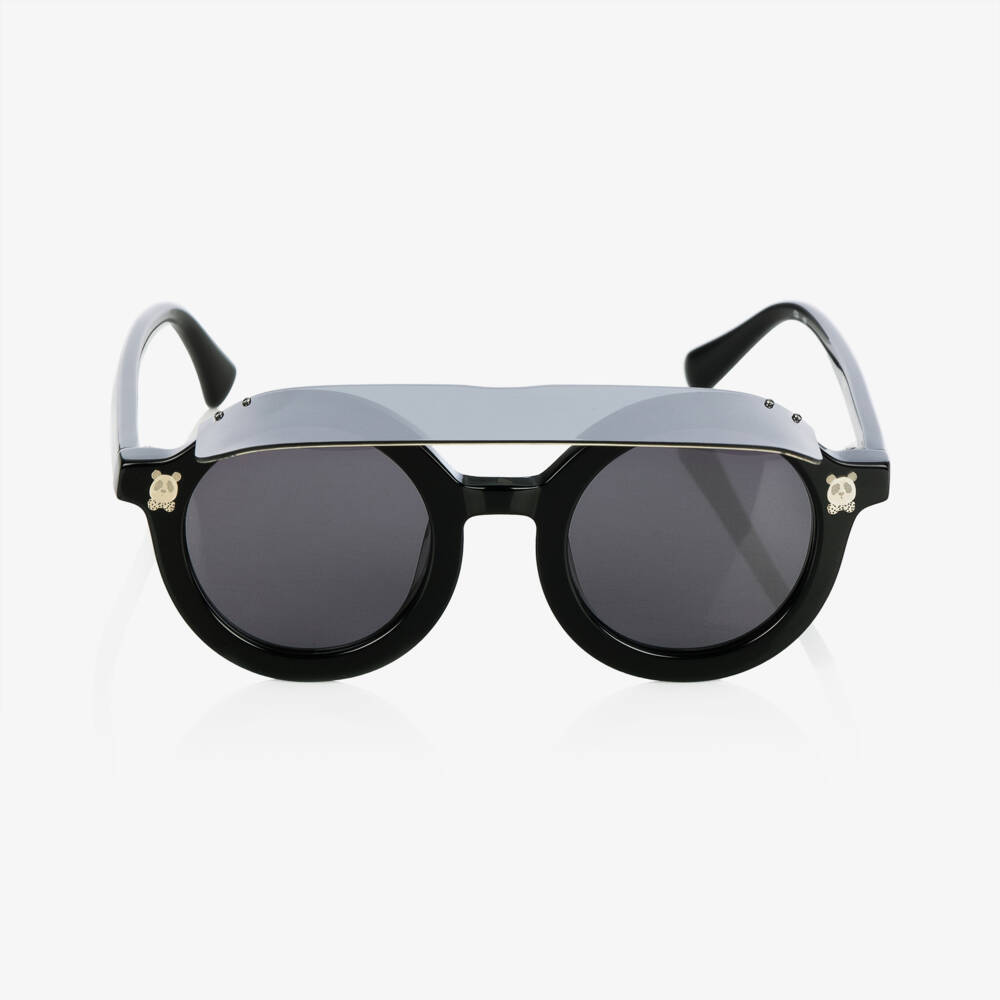Mini Rodini-Black Round Visor Sunglasses | Childrensalon Outlet
