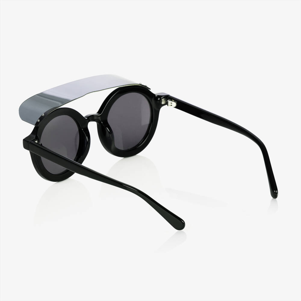 Mini Rodini-Black Round Visor Sunglasses | Childrensalon Outlet