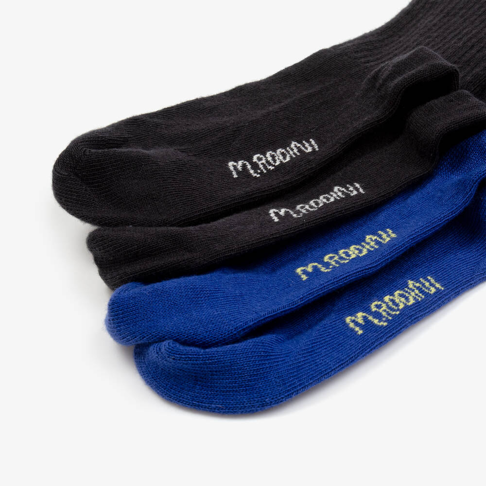 Mini Rodini-Синие и черные носки из органического хлопка (2пары) | Childrensalon Outlet