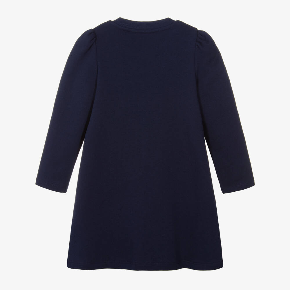 Mini Rodini-Blue Bow Organic Cotton Dress | Childrensalon Outlet