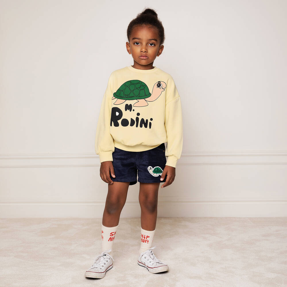 Mini Rodini-Синие шорты из хлопкового вельвета | Childrensalon Outlet