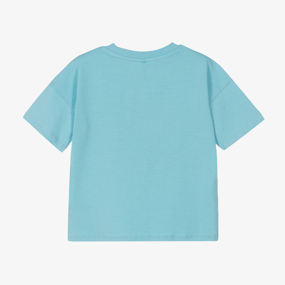 Mini Rodini-Blue Cotton Ritzratz T-Shirt | Childrensalon Outlet