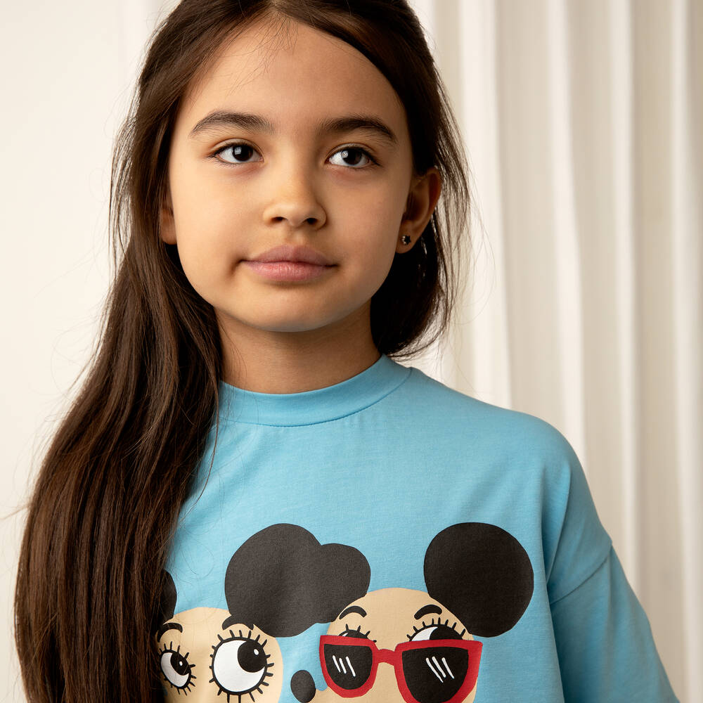 Mini Rodini-Blue Cotton Ritzratz T-Shirt | Childrensalon Outlet