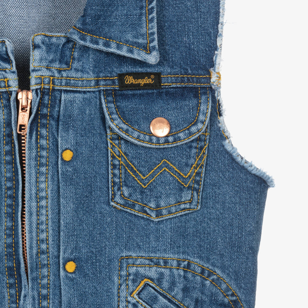 Mini Rodini-Синий джинсовый жилет с голубем | Childrensalon Outlet