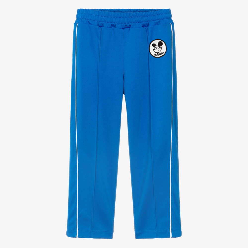 Mini Rodini-Blue Jersey Joggers with Ritzratz Patch | Childrensalon Outlet