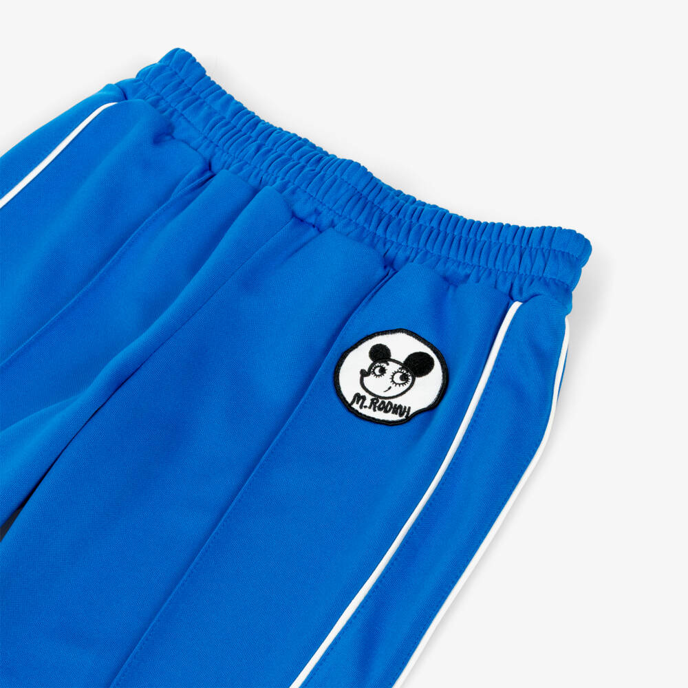 Mini Rodini-Blue Jersey Joggers with Ritzratz Patch | Childrensalon Outlet
