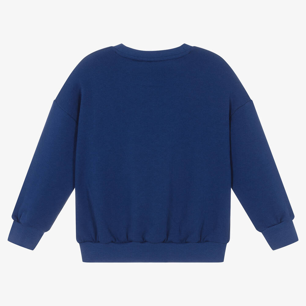 Mini Rodini-سويتشيرت قطن عضوي جيرسي لون أزرق | Childrensalon Outlet