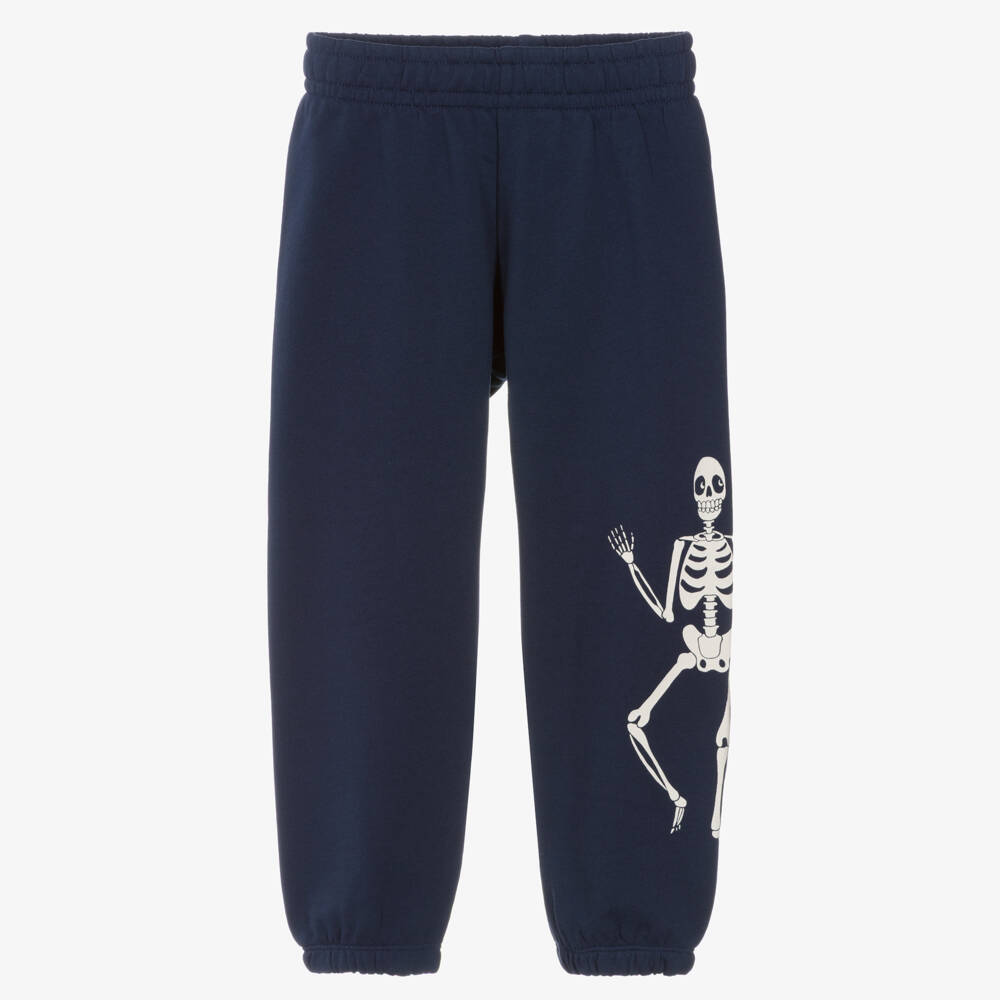Mini Rodini-Blue Skeleton Joggers | Childrensalon Outlet