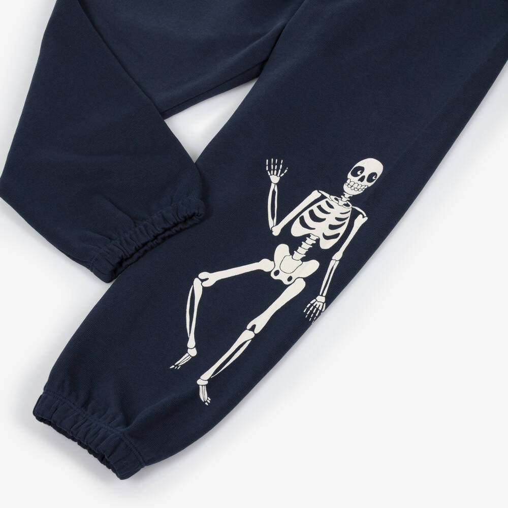 Mini Rodini-Blue Skeleton Joggers | Childrensalon Outlet