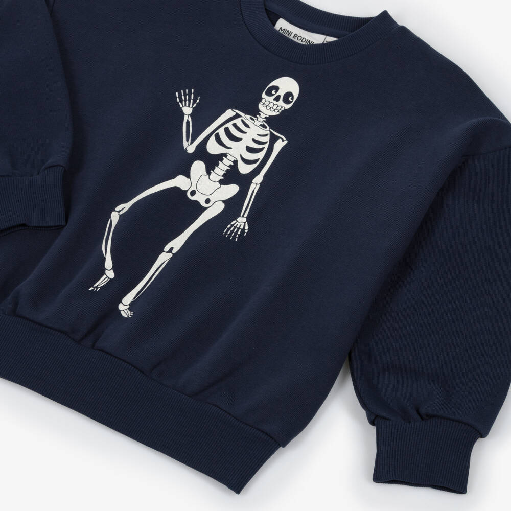 Mini Rodini-Blue Skeleton Sweatshirt | Childrensalon Outlet