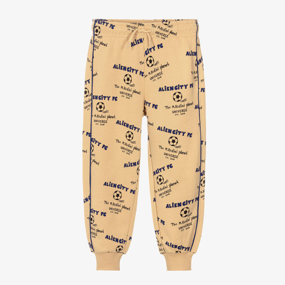 Mini Rodini-Boys Beige Alien City FC Joggers | Childrensalon Outlet