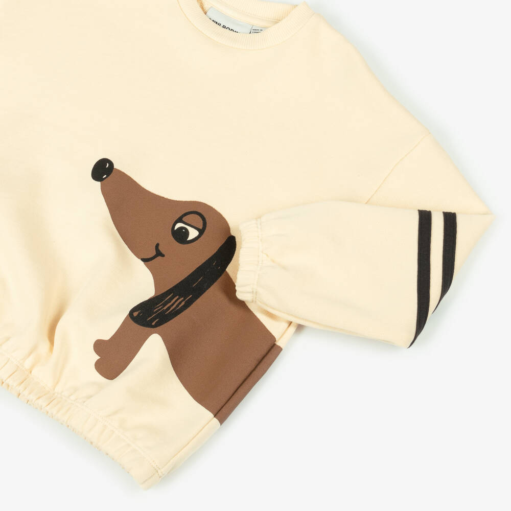 Mini Rodini-Boys Beige Pup Patterned Sweater | Childrensalon Outlet