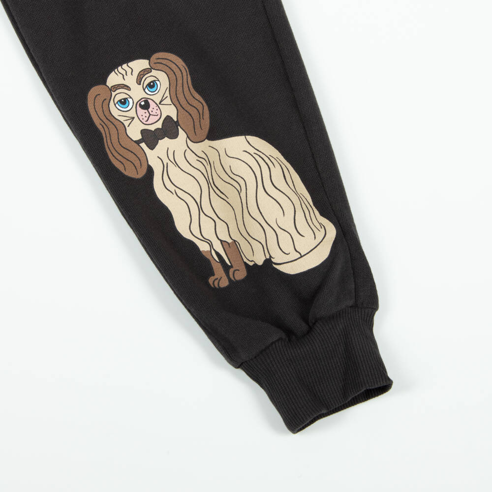 Mini Rodini-Boys Black Dog Graphic Trousers | Childrensalon Outlet