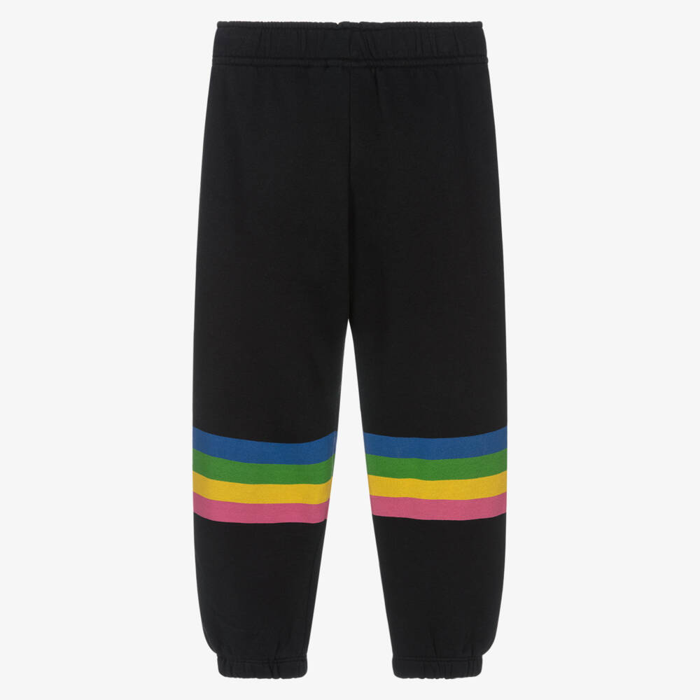 Mini Rodini-Boys Black Organic Cotton Alien & Rainbow Print Joggers | Childrensalon Outlet