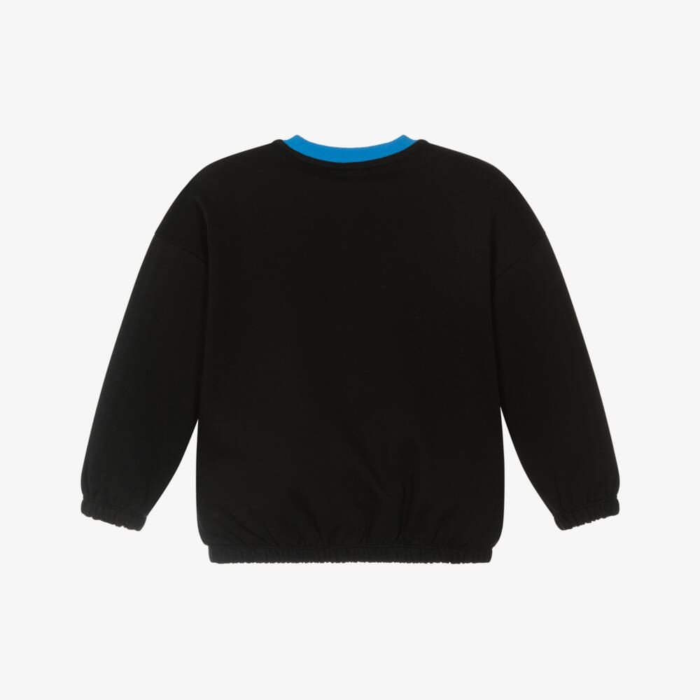Mini Rodini-Boys Black Organic Cotton Space Print Sweatshirt | Childrensalon Outlet