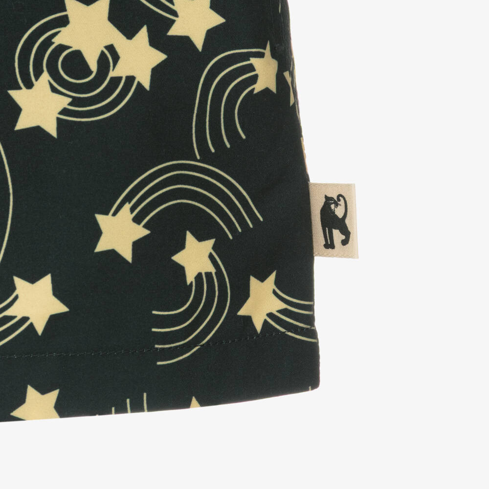 Mini Rodini-Boys Black Shooting Star Print Swim Shorts | Childrensalon Outlet