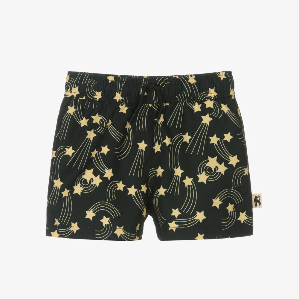 Mini Rodini-Boys Black Shooting Star Print Swim Shorts | Childrensalon Outlet