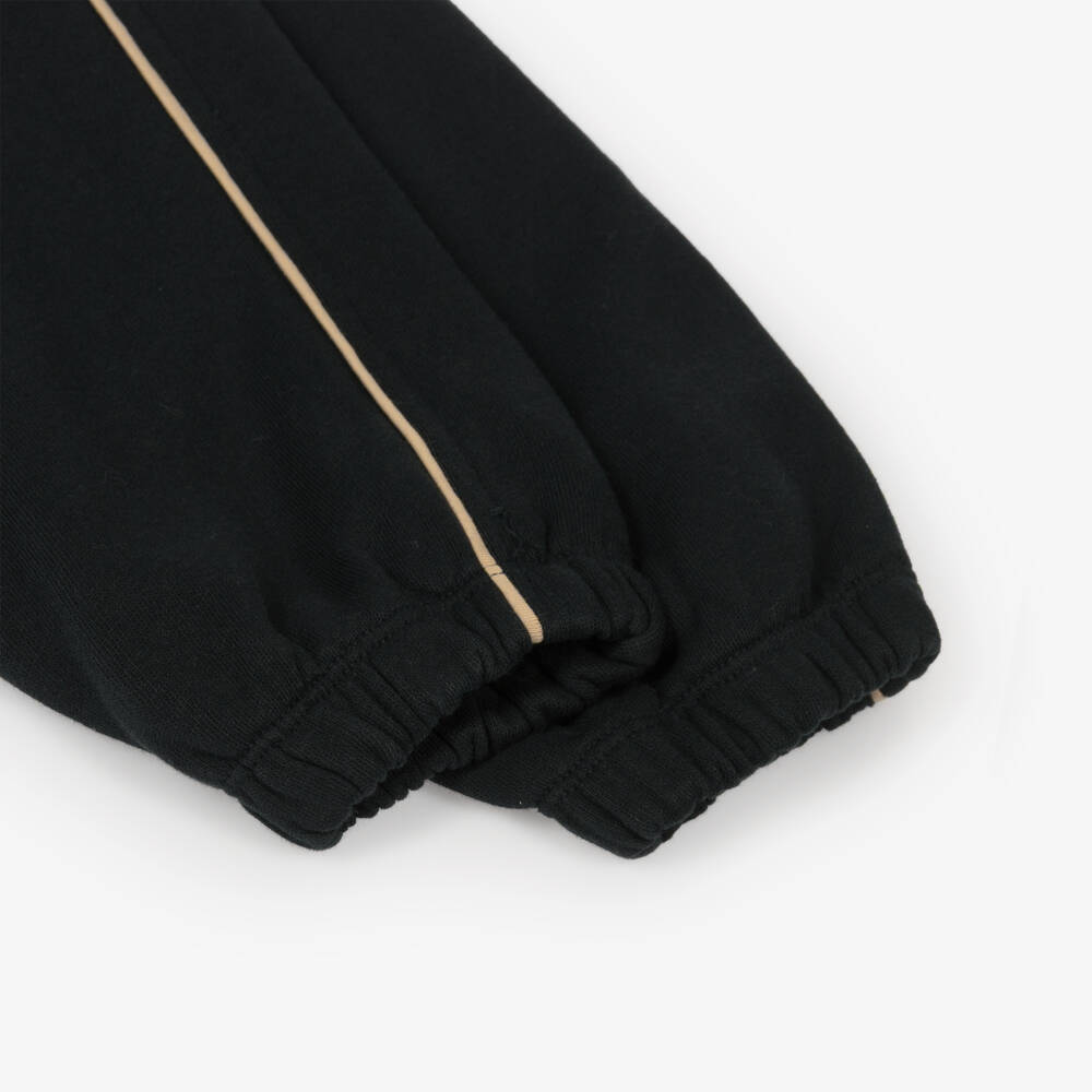 Mini Rodini-Boys Black Stripe Trim Joggers | Childrensalon Outlet