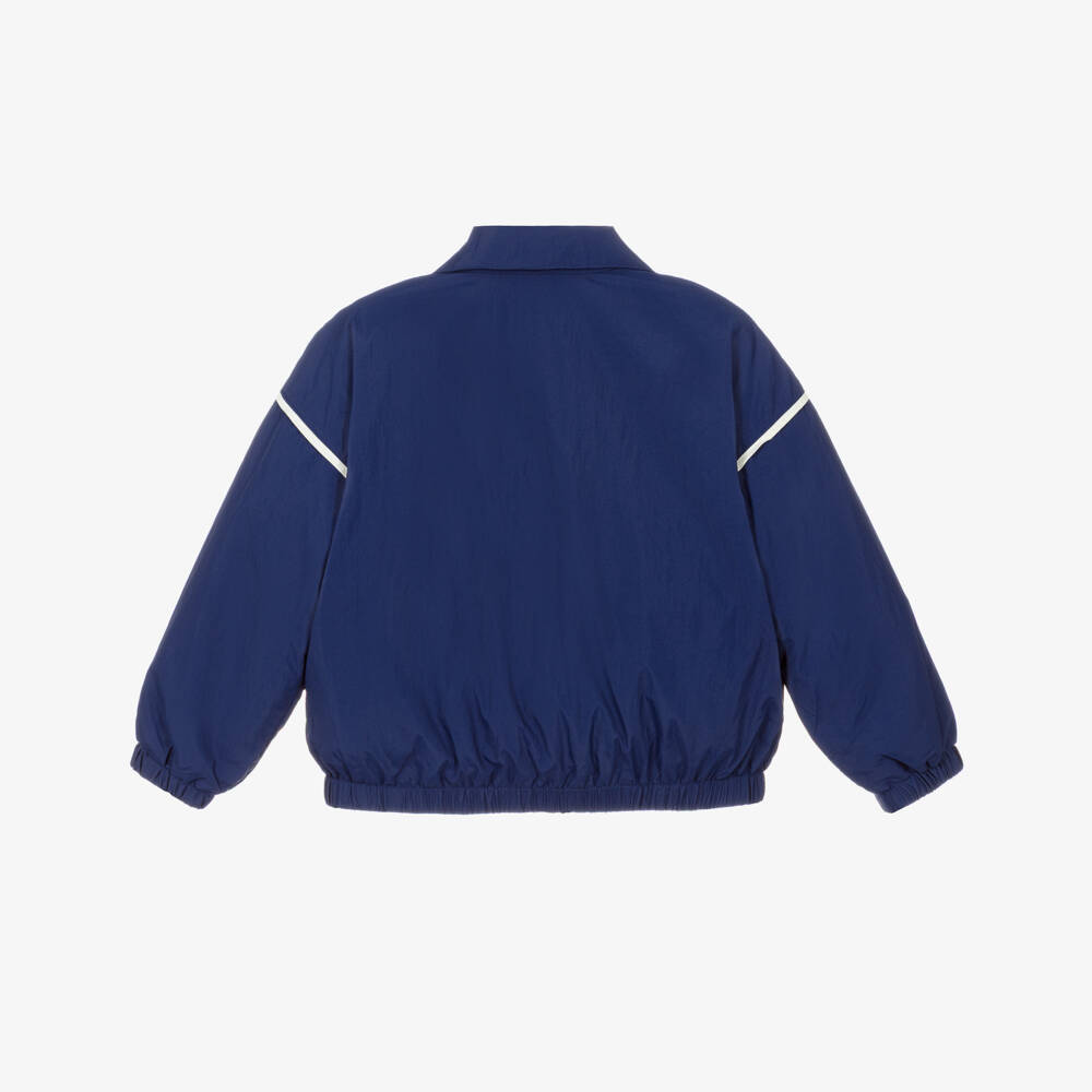 Mini Rodini-Boys Blue Jacket with Planet Logo Patch | Childrensalon Outlet