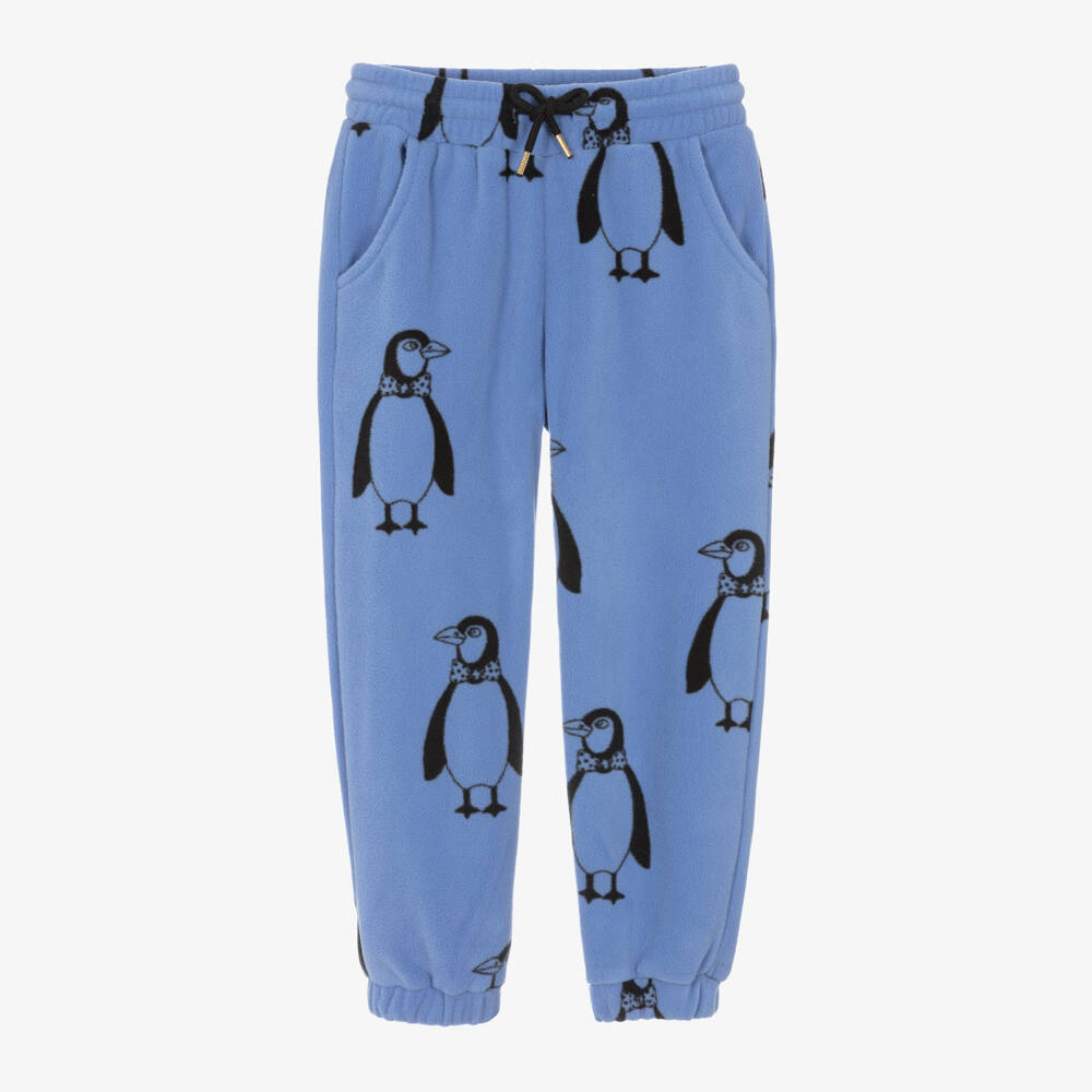 Mini Rodini-Boys Blue Penguin Fleece Trousers | Childrensalon Outlet