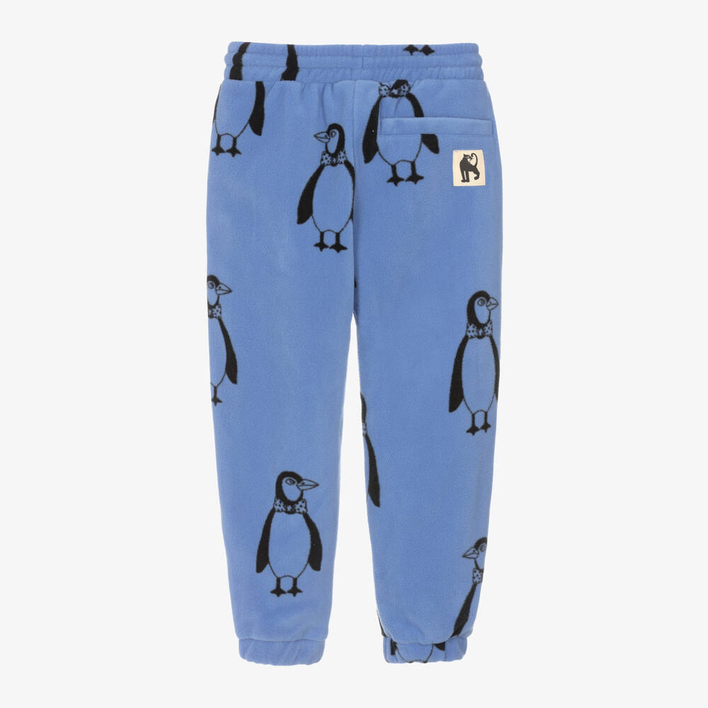 Mini Rodini-Boys Blue Penguin Fleece Trousers | Childrensalon Outlet