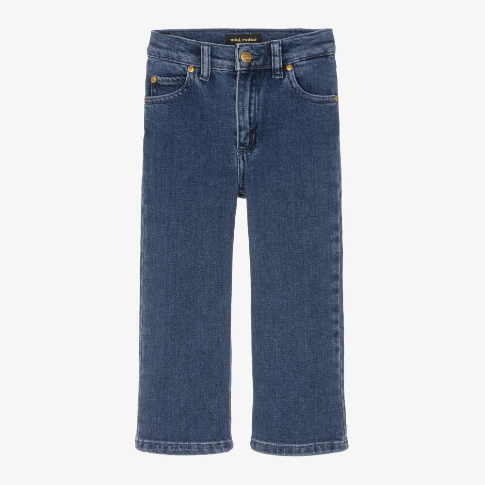 Mini Rodini-Boys Blue Wide-Leg Denim Trousers | Childrensalon Outlet