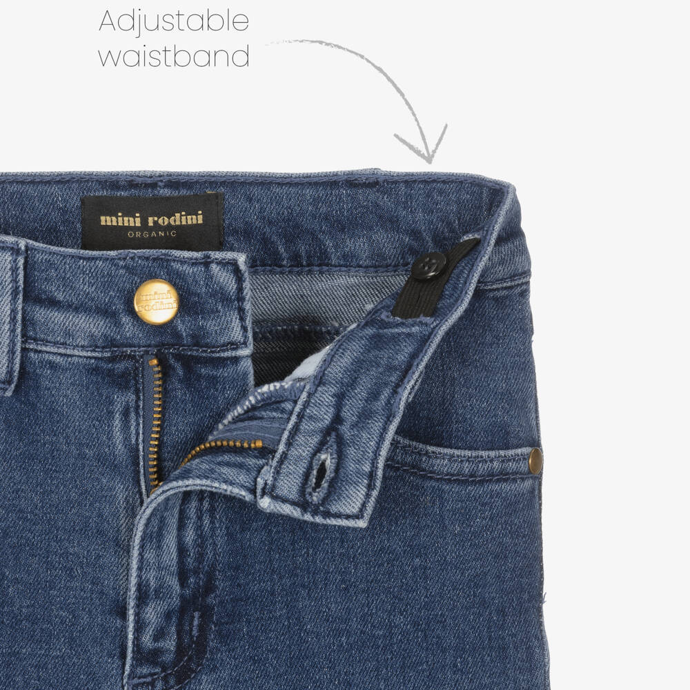 Mini Rodini-Boys Blue Wide-Leg Denim Trousers | Childrensalon Outlet