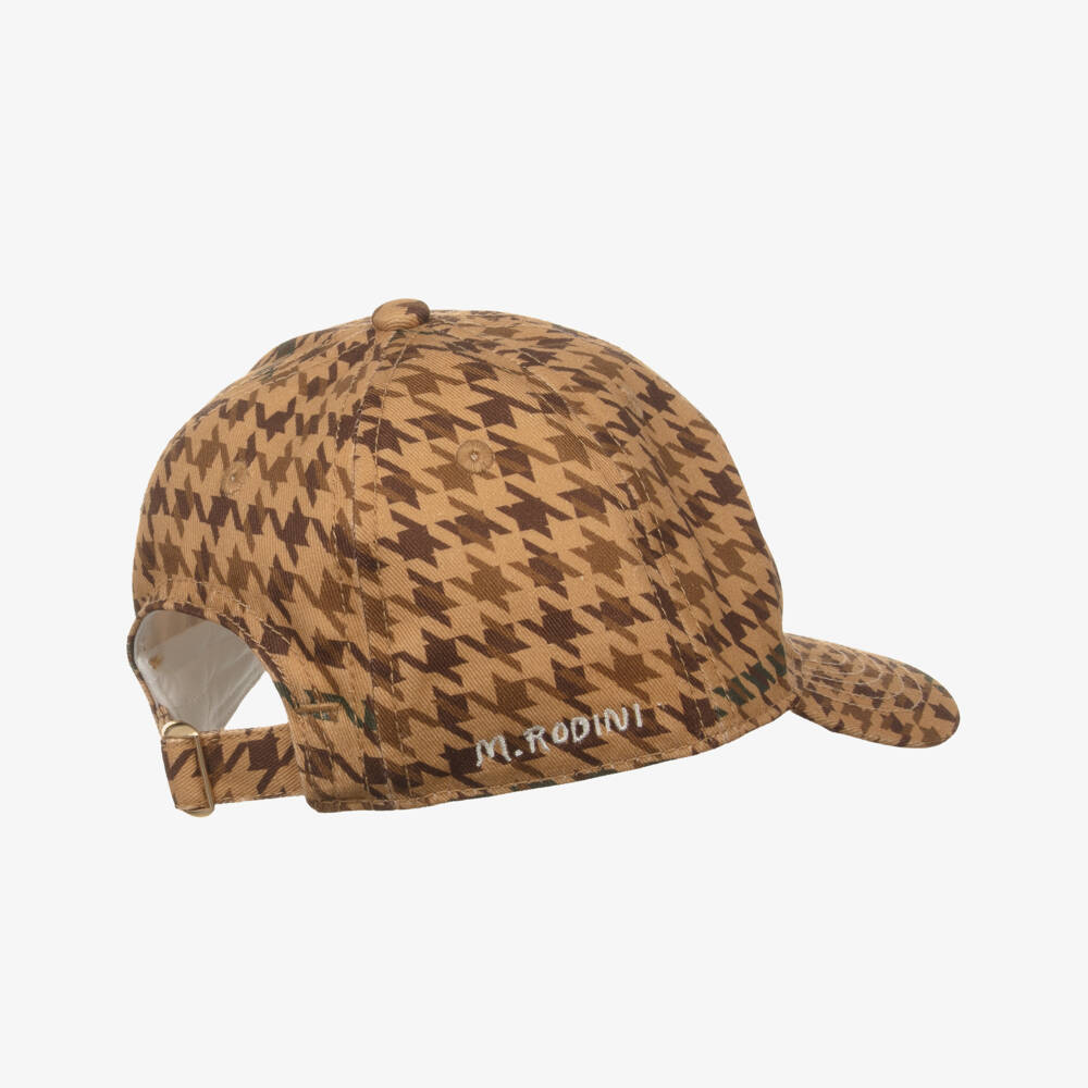 Mini Rodini-Boys Brown Check Cotton Hat | Childrensalon Outlet